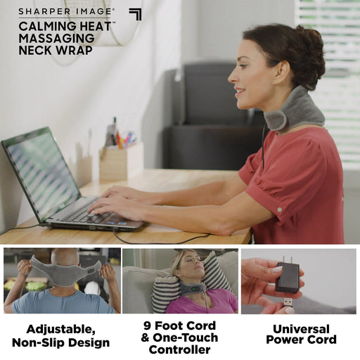 Calm Heat Massaging Neck Wrap – Heated Vibration Therapy for Neck & Shoulder Pain Relief | لفافة الرقبة الحرارية بالتدليك لتخفيف آلام الرقبة والكتفين | Multi-Colors | 30 Days Replacement Warranty | KSA Delivery 1–3 Days