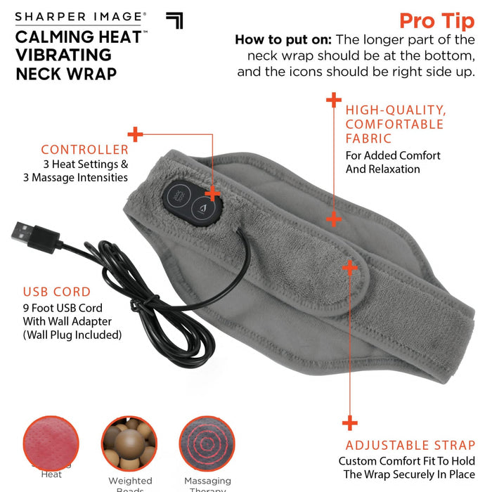 Calm Heat Massaging Neck Wrap – Heated Vibration Therapy for Neck & Shoulder Pain Relief | لفافة الرقبة الحرارية بالتدليك لتخفيف آلام الرقبة والكتفين | Multi-Colors | 30 Days Replacement Warranty | KSA Delivery 1–3 Days