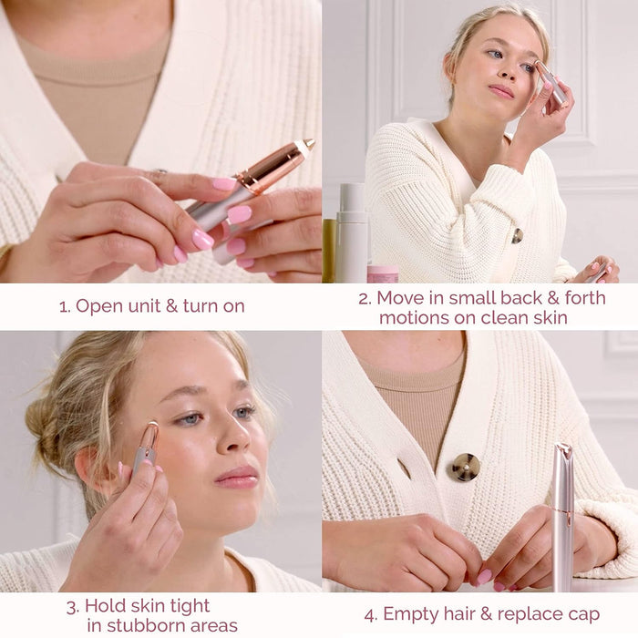 Flawless Brows Hair Remover for Women – Electric Eyebrow Trimmer, LED Light, Painless | جهاز فلولس لإزالة شعر الحواجب للنساء – ماكينة تشذيب كهربائية بإضاءة LED وبدون ألم | KSA Delivery 1-3 Days
